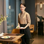 식당유니폼 남녀세트 홀서빙복 호텔 카페 레스토랑 페이지 참고 여성 7부소매 탑 L