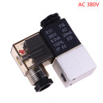 1PC DC 12V 24V 220V 솔레노이드 밸브 1 8 물 공기 가스 용 양방향 개방 직접 작동 공압 밸브