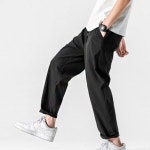 밴딩 슬랙스 롤업 남자바지 캐주얼 외출 허리 바지 패