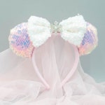 스팡클 면사포 마우스 머리띠 생일파티 네오텍스