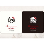 사각안내판 왼쪽 WOMEN 부착형 여자화장실