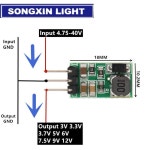 DC-DC 레귤레이터 스텝 다운 벅 컨버터 모듈 보드 1A DC 3V 7V 5V 6V 7 9V 12V DD4012SA 5-40V-3V 3