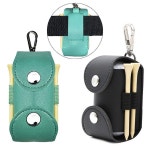 JU 골프공 골프티 투버튼 가죽볼케이스