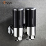 욕실디스펜서 샴푸통 ROVOGO 수동 핸드 샤워 샴푸 비누 디스펜서 벽걸이 더블 펌프 투