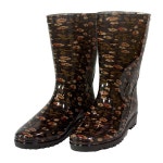 브라운 꽃무늬 PVC 대장화 225