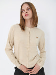 데미지니모닉 로고 울 오트밀 가디건 Logo Wool Oatmeal Gardigan