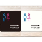 오른쪽화살표 부착형 정사각안내판 알림판 RESTROOM3