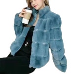 여성 여자자켓 모피 긴팔 오버나이트 토끼털 추동 9부 쇼트 톱 코트 KS3