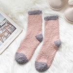 부드러운 극세사 포근 데일리 수면 양말 임산부 산모 보온 모던 배색 컬러감