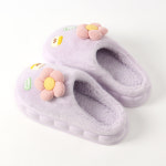 플라워뽀송겨울털슬리퍼 따듯한슬리퍼