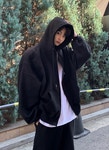 먼트 투웨이 기모 후드집업