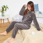 파자마 잠옷 세트 극세사 보온 레터링 포인트 홈웨어