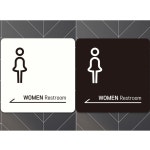 WOMEN Restroom 왼쪽화살표 부착형 안내판