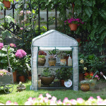 조립식 비닐 하우스 미니 온실 베란다 정원 꽃 창고 1 단일형PE녹색143x73x195