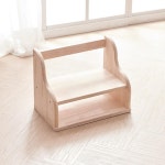 컴팩트한 사이즈 책상위 간편 원목 2단 책꽂이 디자인 잡지