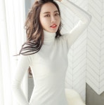 긱본 디자인 겨울 기모 안감 쫀쫀 여성 목폴라 티셔츠