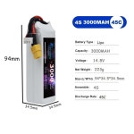 4S LiPo 배터리 14 8V 1500mah RC FPV 드론 쿼드콥터 레이싱 카 DeansXT60 45C60C