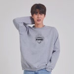키밍 프레즐 과자 맨투맨 후드티 일반맨투맨-화이트