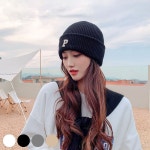 베이직 스타일 P영문 포인트 남여공용 니트 비니