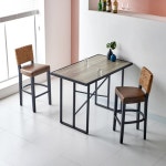 식당 세련된 공간구성 튼튼한 강화유리 식탁 바테이블 레스토랑