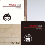 WOMEN TOILET 왼쪽화살표2 부착형 안내판