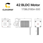 Cloudray 3D 프린터용 홀 센서 사각 브러시리스 모터 Nema17 77 5W BLDC 3 상 pm 4000R 24VDC
