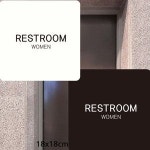 RESTROOM WOMEN 부착형 정사각안내판