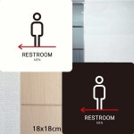 RESTROOM MEN 왼쪽2 부착형 정사각안내판