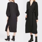 GANNI Ganni Heavy Crepe Waist Belt Dress 가니 헤비 크레프 웨이스트 벨트 원피스