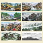 산수화 그림 풍경화 배산임수 풍수지리 캔버스액자 13종 8 산 1 중소형 70x34 두께3cm