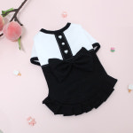 둥이스토리 둥이스토리 모던진주원피스 강아지옷 애견의류 귀여운강아지옷 원피스 면 진주 프릴 모던 소녀 S 1개