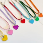 강아지 네온 하트 매시 목걸이 1P 반려견 팬던트 S