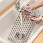 로에드 로에드 롤 주방 싱크대 실리콘 롤매트 식기 건조대 드라잉 매트 거치대 소형 18롤드로잉 대형 실리콘 18롤 드라잉 롤매트 대형