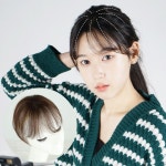 헤이위그 앞머리 소형 정수리 부분가발 수제 인모가발 진한갈색 1개 H9023