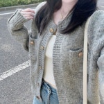 스윗트리 금장버튼 니트 자켓 가디건 j0421