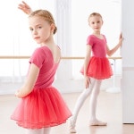 여아 발레 투투 댄스 드레스 어린이 발레 레오타드 반팔 바디 수트 얇은 명주 그물 드레스 댄스웨어