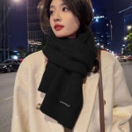 그리드 여성 겨울 목도리 부드러운 니트 목도리