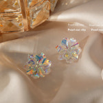 오로라 투명 플라워 귀걸이 S925