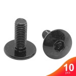 10pcs 대형 플랫 헤드 육각형 소켓 나사 볼트 M6 녹슬지 않는 검은 아연 도금 오토바이 스쿠터 테일