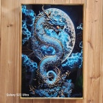 시떼몰 여의주 푸른 청룡 청용 아크릴 큐빅 입체 용 풍수 액자 40 60사이즈