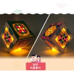 5세 8세 어린이집 종이플라스틱 소재 전통문양 색칠 큐브등불 만들기X5개 수업 집중력 누리과정