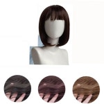 여성 여자 모임 스타일 변신 일자 앞머리 단발 가발