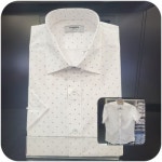 레노마 도트 변형 프린트 드레스 반소매셔츠 RLUSGP 801 WH 1