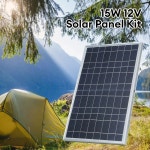 1 PC 태양 전지판 15W DC 12V 키트 악어 클립 IP65 방수 홈 실내 야외 휴대용 태양 충전기