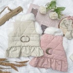 강아지 퀄팅 원피스 하네스 1P 반려견 산책 가슴줄 S