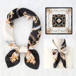 정사각 머플러 여성 고급 가을 쁘띠 스카프 쉬폰 실크