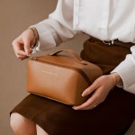 대용량 PU 가죽 화장품 파우치 메이크업 박스 휴대용