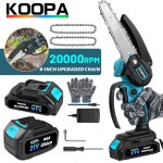Koopa 도구 미니 전기톱 강력한 무선 충전식 핸드헬드 소형 전기톱 21V 2000 3000mAh 배터리로 구동되는 6