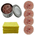 청소 볼 납땜 제거 인두 메쉬 필터 노즐 팁 구리 와이어 클리너 금속 찌름 상자 깨끗한