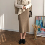 캐시미어 크릴 니트 스커트 캐시미어 울 65
